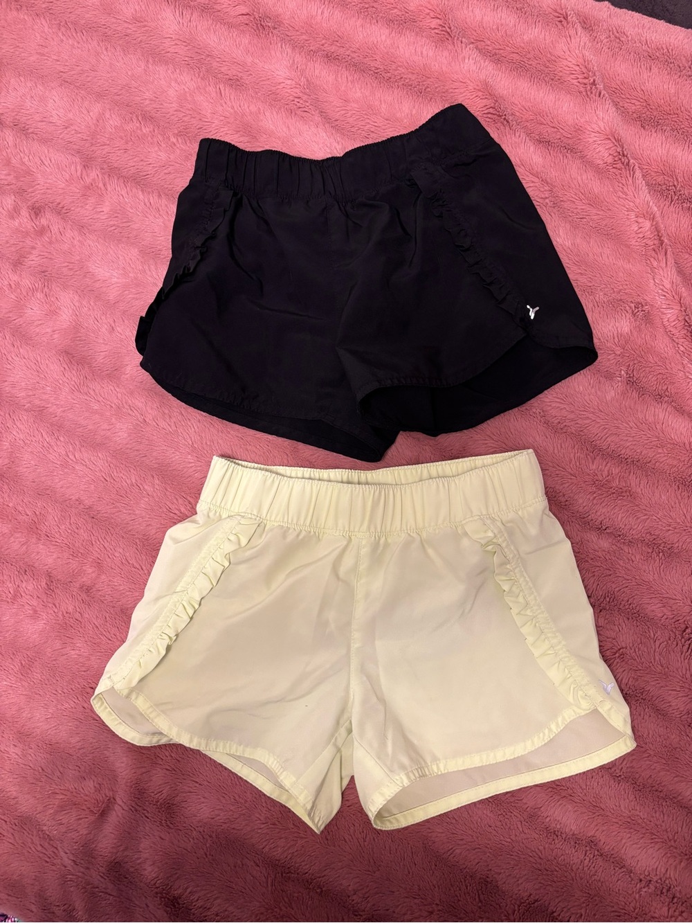 Girls Ruffle-Trim Shorts in Black and Yellow